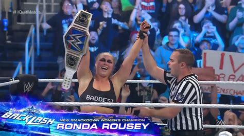 Ronda Rousey Becomes Smackdown Womens Champion At Wrestlemania Backlash