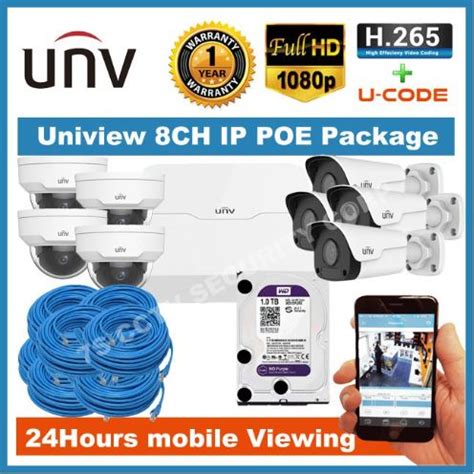 Uniview 8CH POE IP CCTV Package 8Channel NVR 2MP Indoor And Outdoor