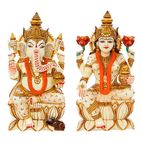 Buy Mukundra Art N Craft 9 Lord Ganesha And Lakshmi Idol Statue