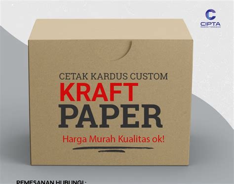 Cetak Kardus Custom Kraft Paper Custom Box Solutions PT Cipta Rodha