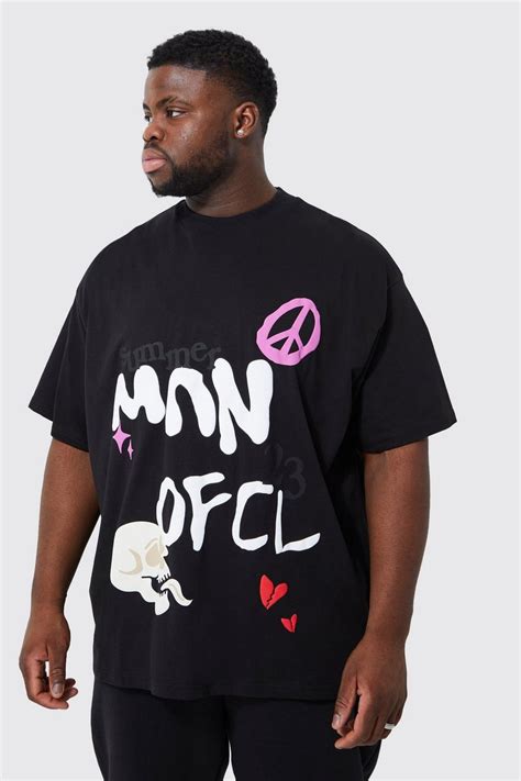 Plus Oversized Man Skull Graphic T Shirt Boohoo Uk