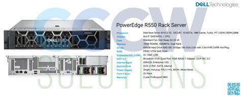 Rack Type Server Dell Poweredge R Intel Xeon Silver G C