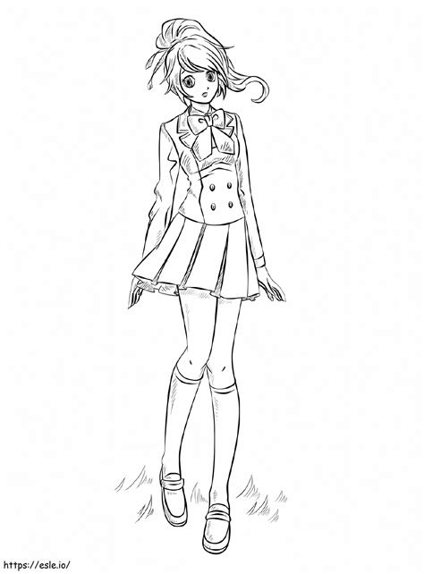 Pretty Anime Girl Coloring Page