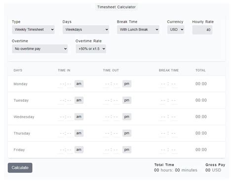 Timesheet Calculator