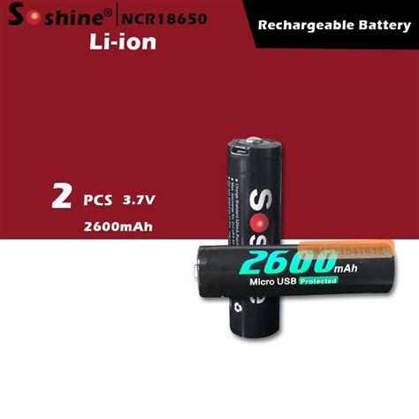 Pcs Original Soshine Rechargeable Battery V Mah With