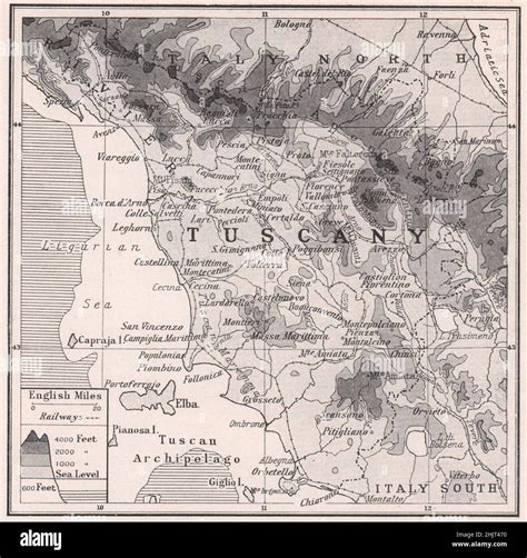 Map With Cities Of Tuscany