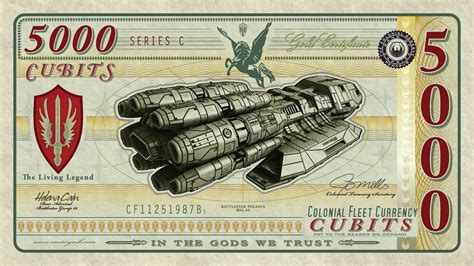 5000 Cubits Battlestar Galactica Graphic Design Class Currency Design