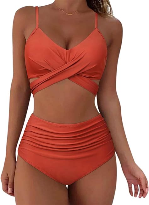 Amazon Suuksess Women Wrap Bikini Set Push Up High Waisted Piece