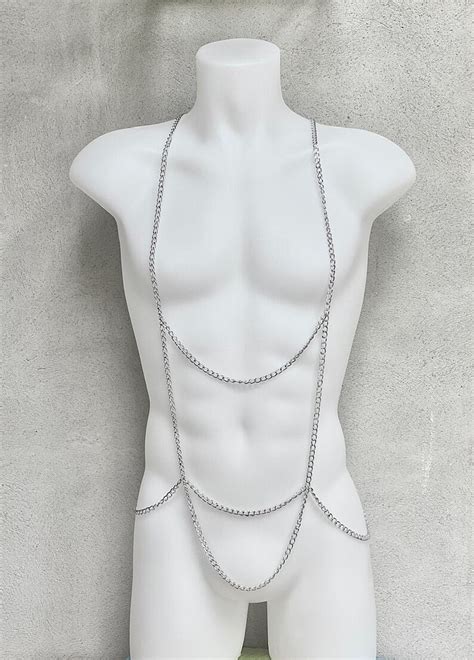 Men Chain Body Harness Etsy