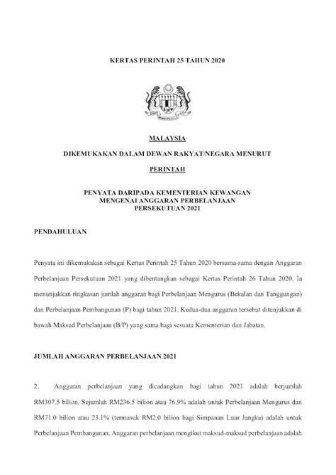 Pdf Kertas Perintah Tahun Malaysia Imbuhan