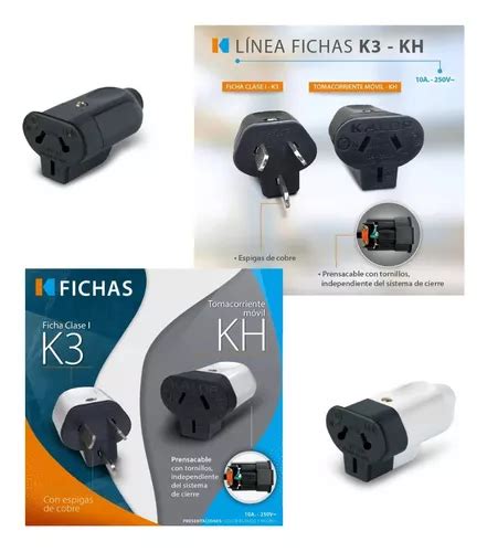 Ficha Kalop 10a Kh Hembra Negro O Blanco Alargue Pack X25 En Venta En