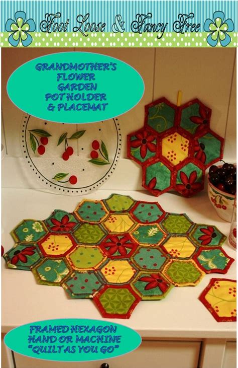 Hot Pad Pattern Quilted Coaster Pattern Placemat Pattern Etsy