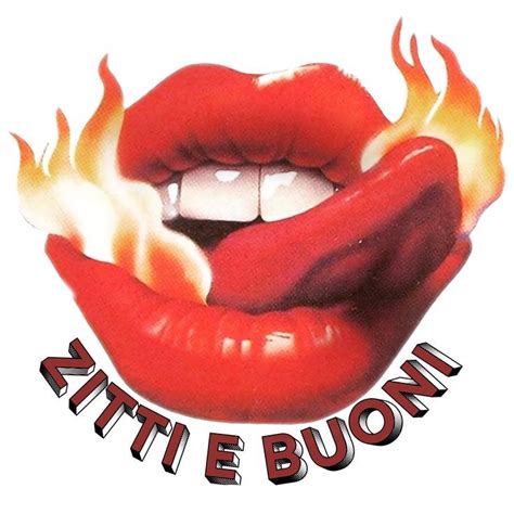 a red hot dog with flames on it's tongue and the words, little buon