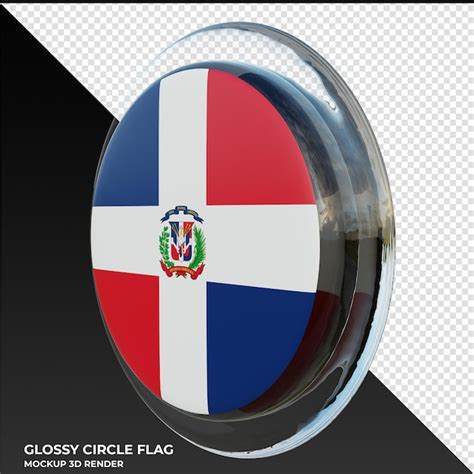 Premium Psd Dominican Republic0002 Realistic 3d Textured Glossy