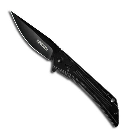 Dark Combat Pocket Knife - Slim Black Folding Knives - Slender Dagger ...