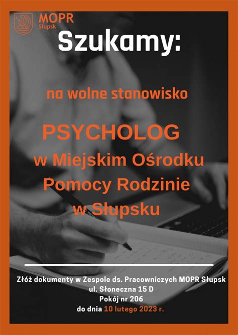 Zatrudnimy na wolne stanowiska pracy MOPR Słupsk