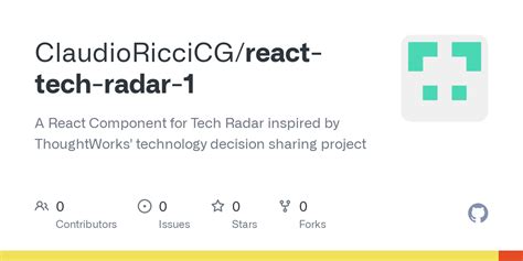 Github Claudioriccicgreact Tech Radar 1 A React Component For Tech