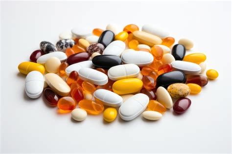 Premium Ai Image Healthy Vitamin Pills On White Background Ai Generated
