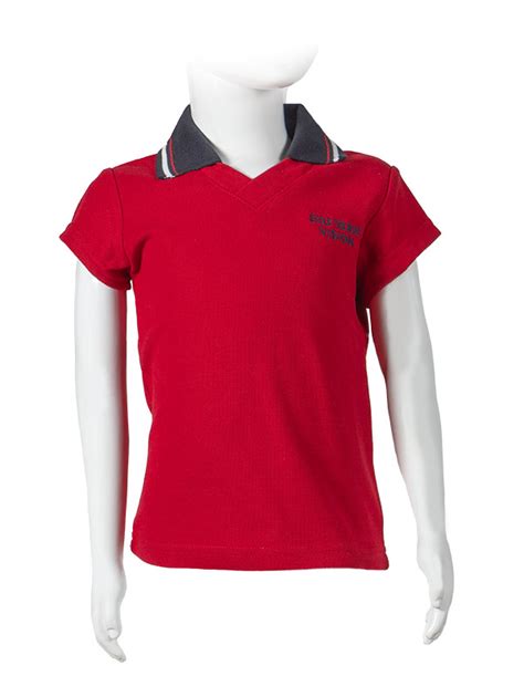 Polo Col En V Rouge Tricot Lacoste Ajust Manches Courtes La