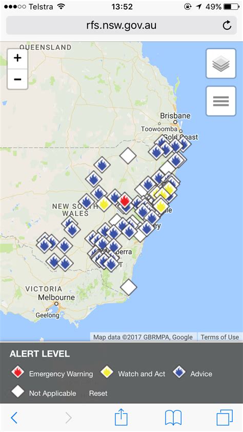 The current NSW Fire Map : r/australia