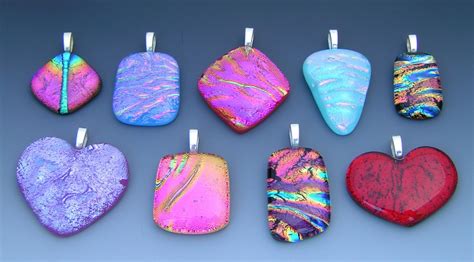 Hand Crafted Dichroic Fused Glass Pendants By Creations In Dichroic