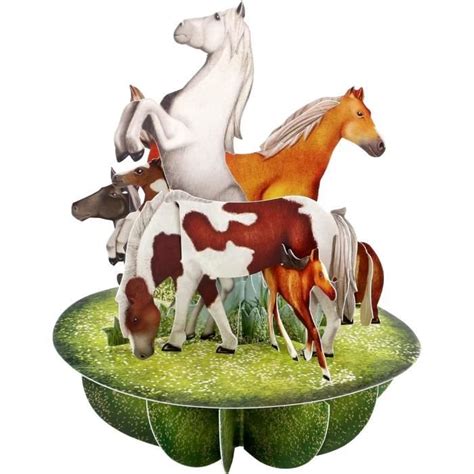 Pirouette Carte De Voeux 3D Pop Up Chevaux Et Poneys Pour Elle