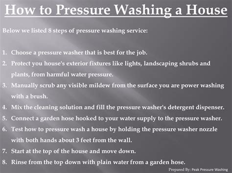 Ppt Steps Of Pressure Washing A House By Peak Pressure Washing