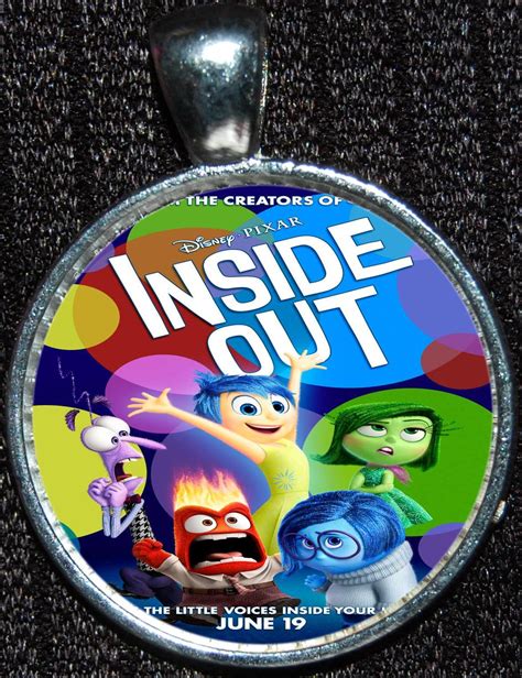 Disney Pixar Inside Out Joy Sadness Anger Fear Disgust Silver Necklace