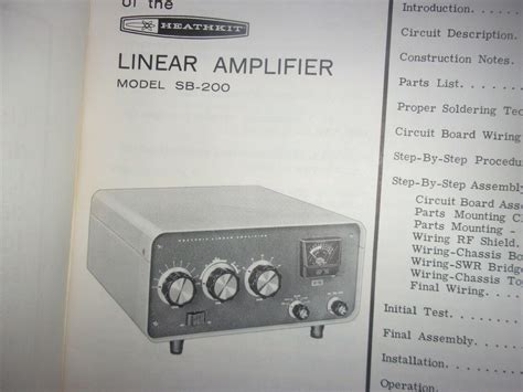 Heathkit Linear Amplifier Sb 200 Manual Only 3840435941