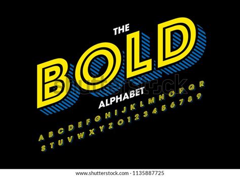 Vector Modern Bold Font Alphabet Stock Vector Royalty Free 1135887725