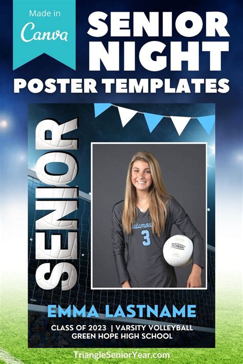 Senior Night Poster For Volleyball High School Poster Template Senior