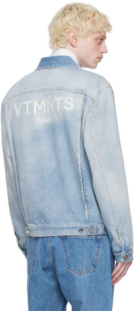 Vtmnts Blue Embroidered Denim Jacket Vtmnts