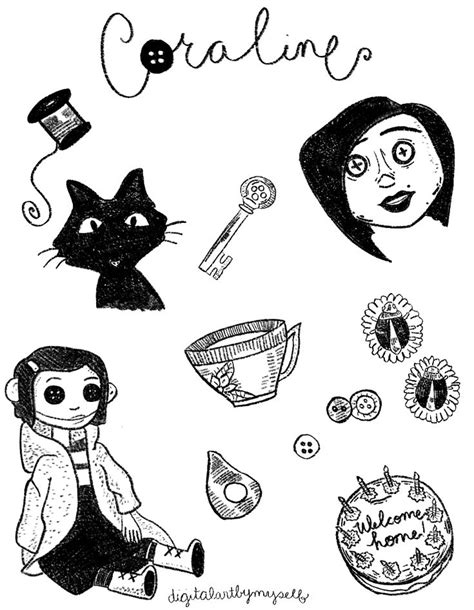 Coraline Sketches 🕯️ Digitalartbymyself On Ig Coraline Cat Coraline