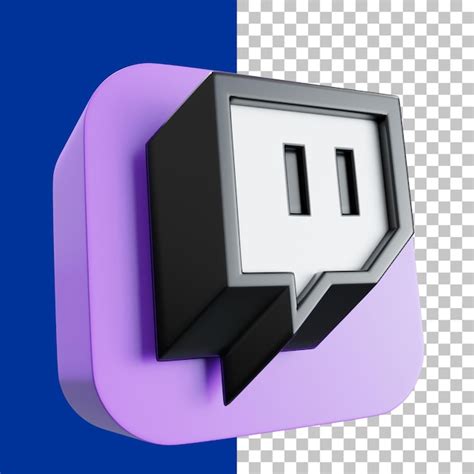 Premium PSD Twitch Logo 3d App Icon Render Image