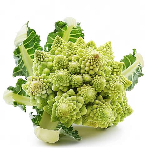 Premium Photo Fresh Romanesco Broccoli On White Background