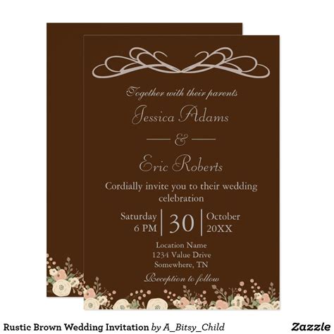 Rustic Brown Wedding Invitation | Fun wedding invitations, Wedding ...