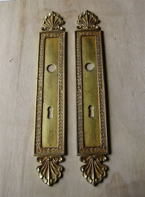 Antique French Brass Door Finger Plates By Vintagefrancedirect