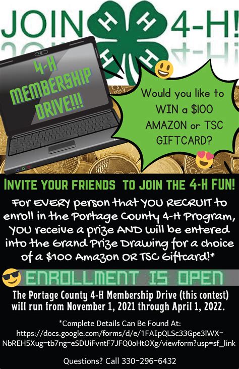 4 H Membership Drive 2022 Portage 4 H