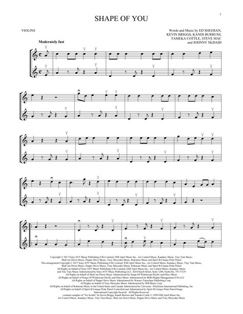 Ed Sheeran Shape Of You Sheet Music