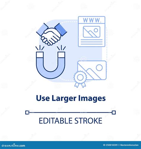 Use Larger Images Light Blue Concept Icon Cartoon Vector