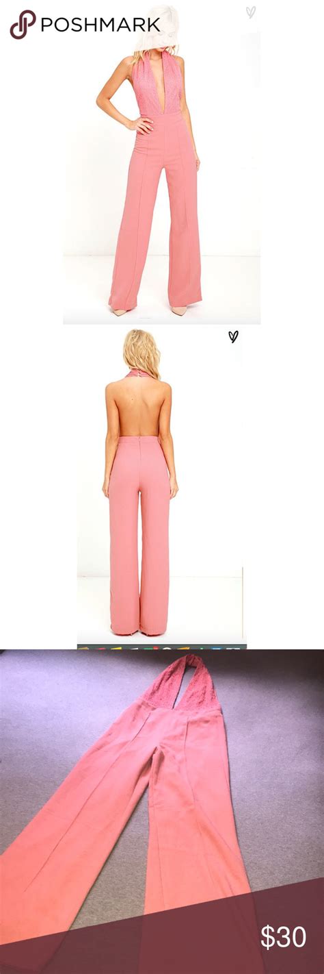 Lulus Blush Pink Halter Jumpsuit Halter Jumpsuit Lulu Pants Blush Pink