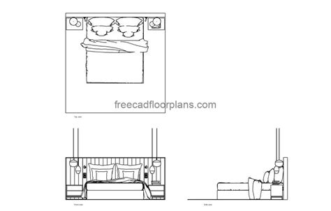 Master Bed Free Cad Drawings