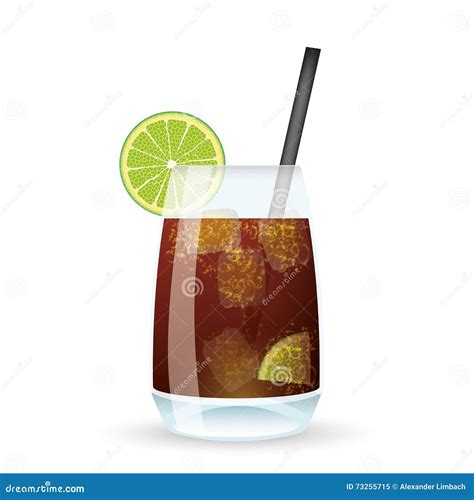 Cocktail Cuba Libre Stock Vector Illustration Of Eps