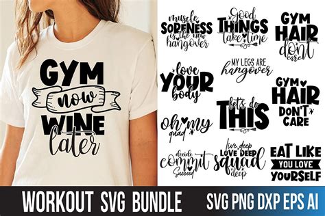 Workout SVG Bundle Gym SVG Bundle Graphic By Snrcrafts24 Creative