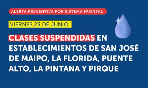 Suspensión de clases para este viernes en cinco comunas de la RM