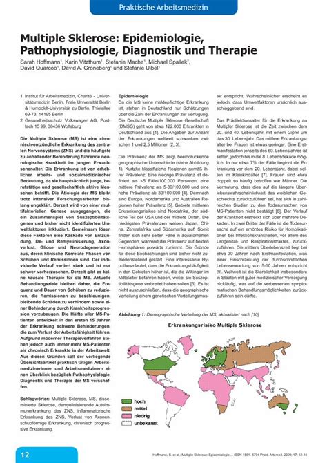 PDF Multiple Sklerose Epidemiologie Pathophysiologie