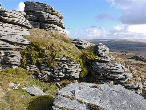 Photographs Of Bellever Tor Devon England Grassy Rocks