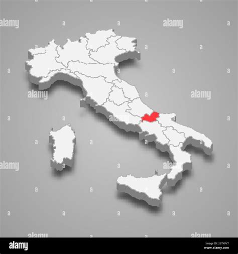 Molise Region Location Within Italy 3d Map Stock Vector Image And Art Alamy