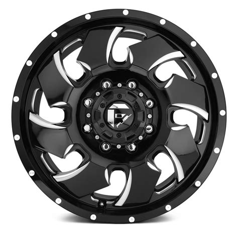 Fuel D Dually Cleaver Pc Wheels Black With Milled Accents Rims