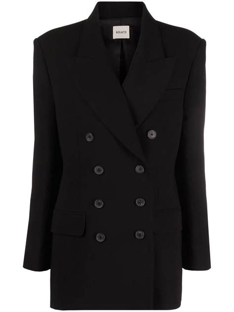 Buy Khaite The Tanner Double Breasted Blazer Black At 35 Off